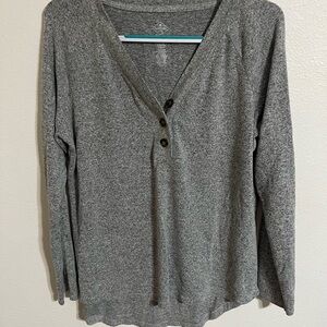 St. John's Bay Vintage Gray Button Up Top